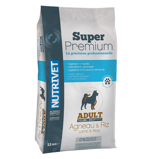 Nutrivet Super Premium adult dog lamb &amp; rice 15KG 