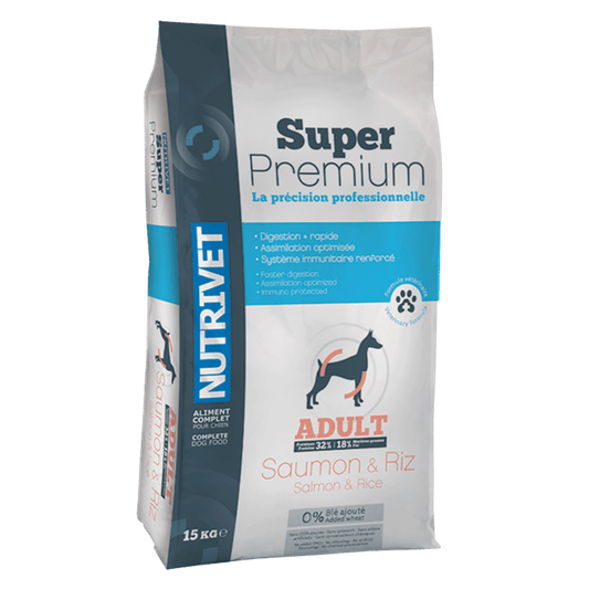 Nutrivet Super Premium adult dog salmon &amp; rice 15KG 